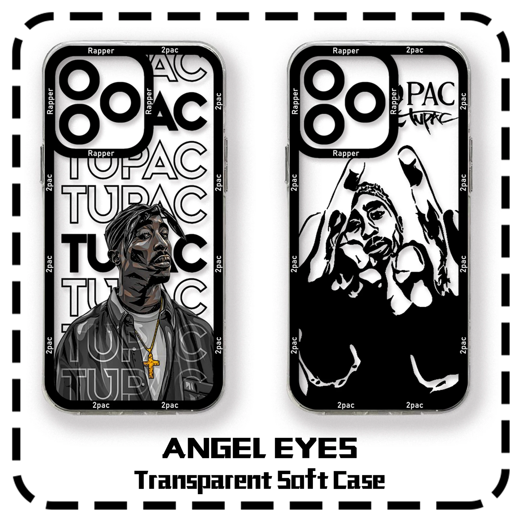 Rapper 2pac Singer Tupac 2 Phone Case For Xiaomi Redmi Note 13 12 12C 11 10 10C 13C 10s 9 9s 9A 9T 9C 8 4G 5G Transparent Cover