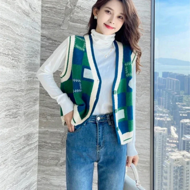 Fashion 2024 New Knitwear Female Sweater In Cheap Clothes Tops Waistcoat Youthful for The Trip Y2k Women\'s Knitted Cardigan Vest