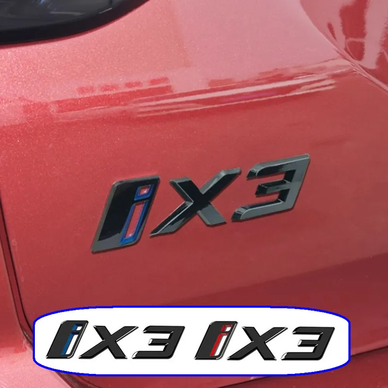 Car Stickers 3D ABS material Letters Rear Trunk Emblem Tailgate Decals For BMW iX3 Auto Accessories