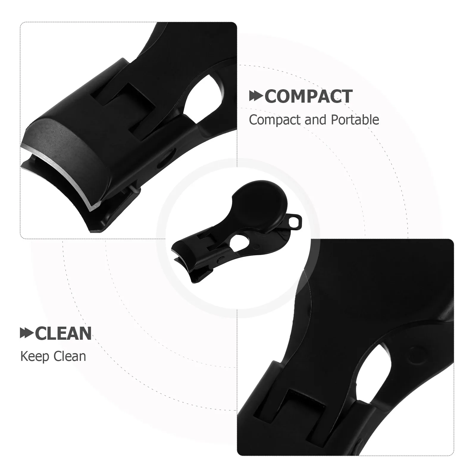Mini Stainless Steel Nail Clippers Compact Flat Edge Splash Proof Nail Cutter for Travel Office Home Wide Jaw Trimmer