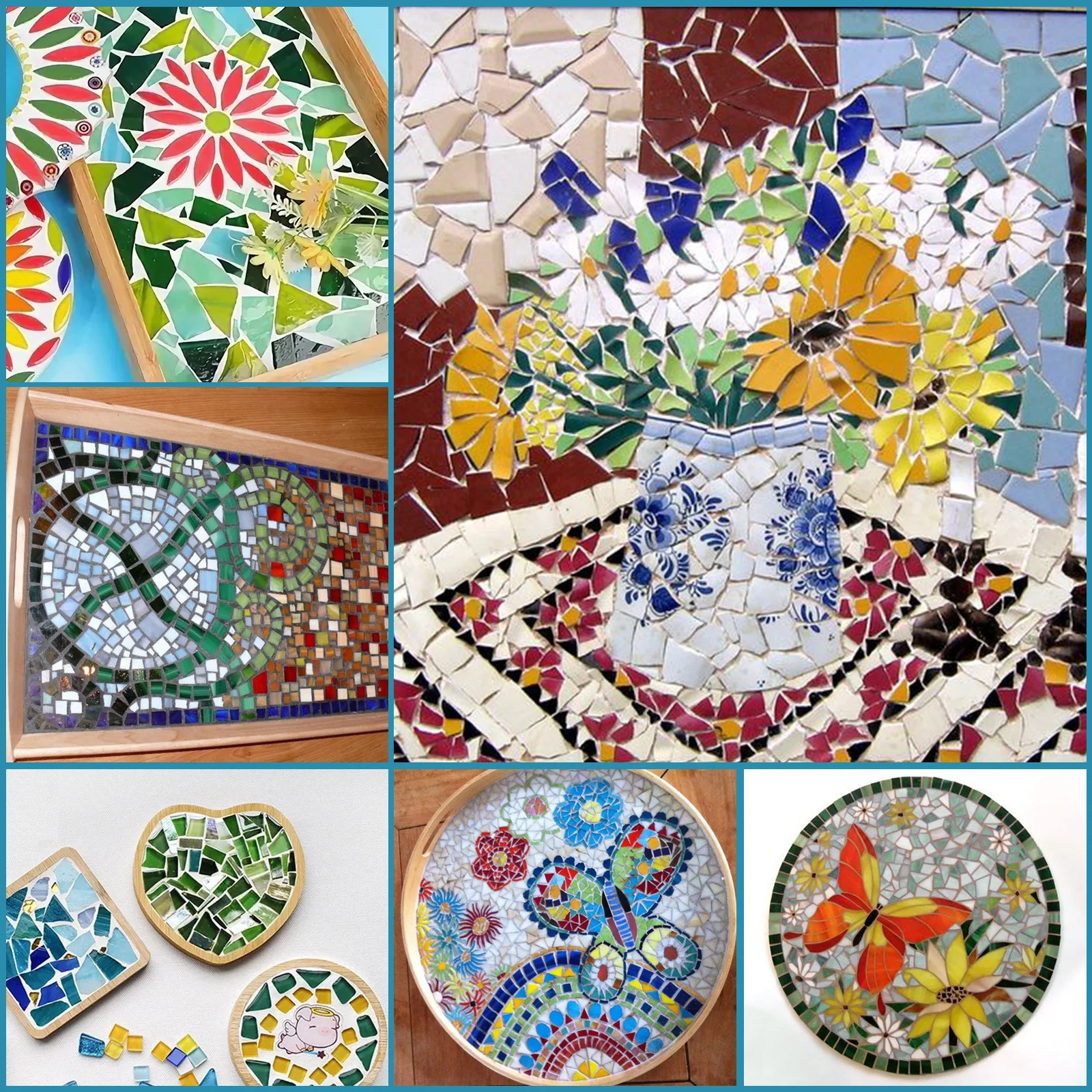 

200G Loose Mosaic Tiles Colorful Glazed for DIY Crafts Wall Art Floor Decor Mosaic Porcelain Art and