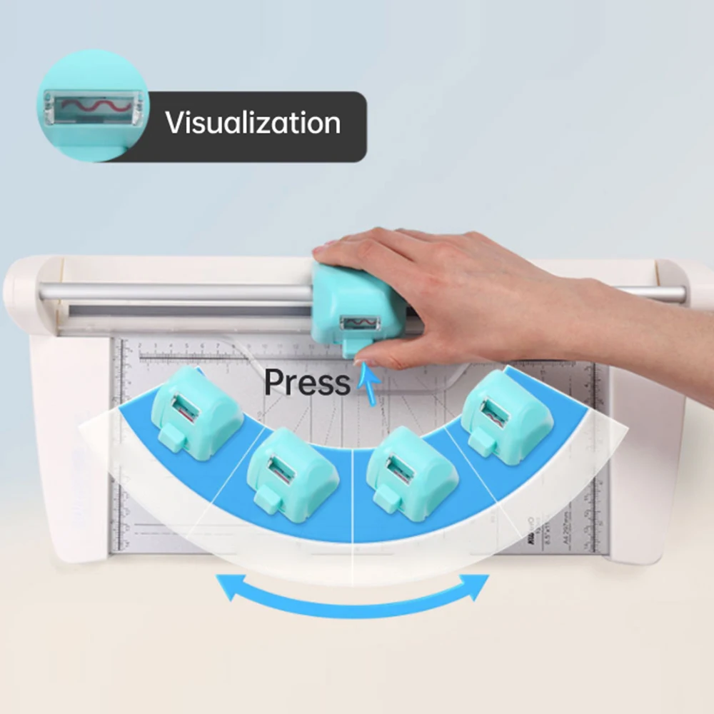 

【New】KWTRIO Paper Cutter 450mm/300mm Width Paper Trimmer Multi Purpose with 4 Cutting Heads Straight Lines/ Curves/ Dotted Lines