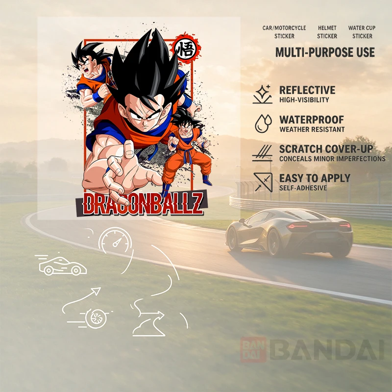 Car StickersAnime martial artist warrior spiky black hair orange dynamic fighting pose comic book style art design  Decor