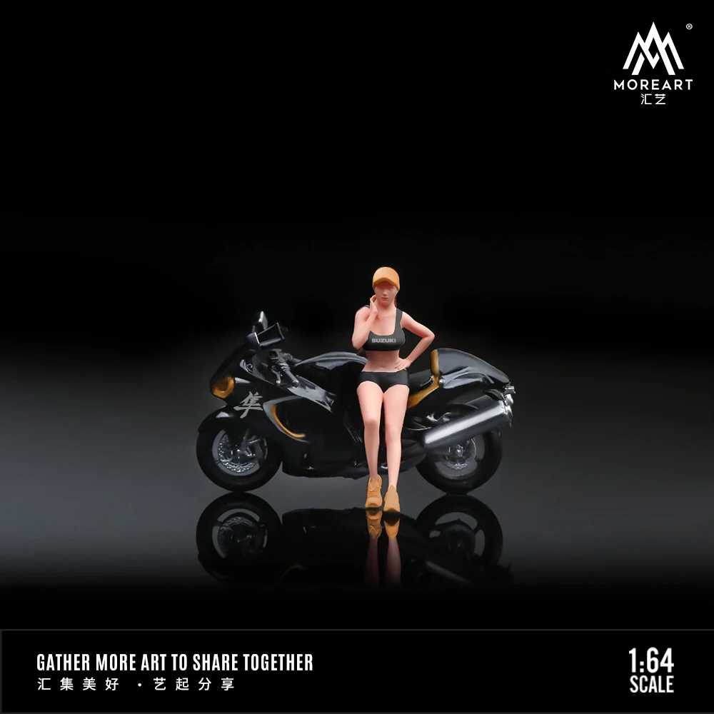 Altro Art 1:64 Set di bambole da moto modello in resina, ragazza da moto per esposizione, collezione e regalo