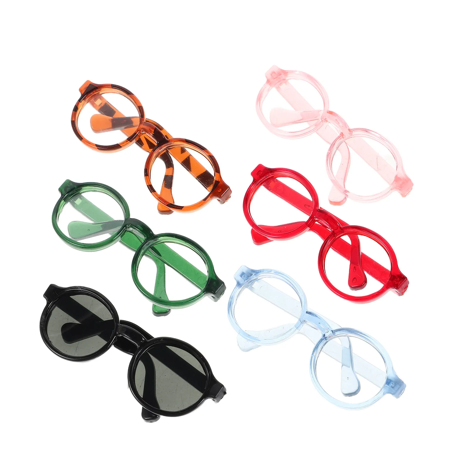 6Pcs Mini Eyeglass Accessories Lightweight Plastic Charming Design for Dress Up Crafts Cosplay Photography Creative Props
