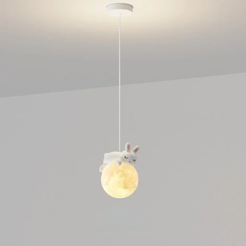 

Bedside G9 Chandelier Modern Cute Little White Bear Little White Rabbit Chandelier Boys and Girls Bedroom Aisle Balcony Lights