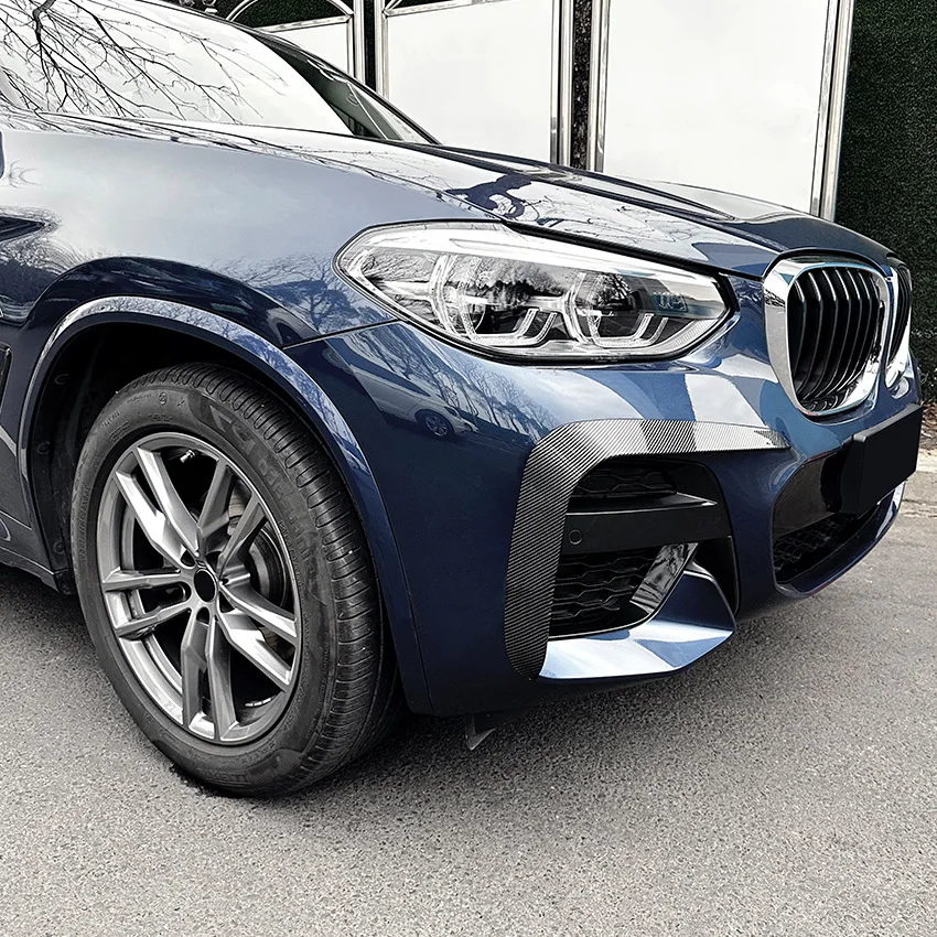 For BMW X3 X4 G01 G02 M Sport 2018 2019 2020 2021 Front Bumper Spoiler Fog Lamp Cover Air Knife Splitter Body Kit