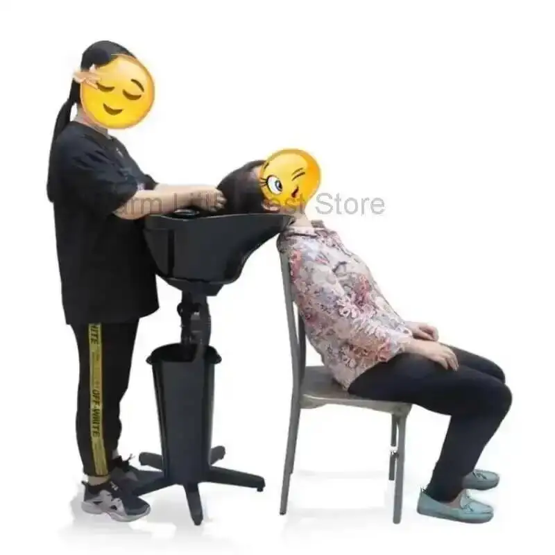Barbershop Shampoo Chair Mobile Height Adjustable Salon Furniture Hairdresser Hair Wash Tub Sink Beauty Salon Home Accessories B