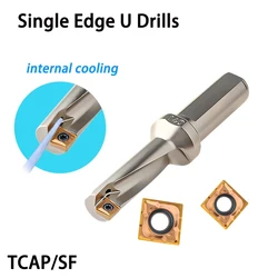 Herramientas de perforación TCAP/SF taladro en U de un solo filo 2.5D 3.25D aburrido, torneado, taladro de refrigerante interno multifunción con inserto QCMT