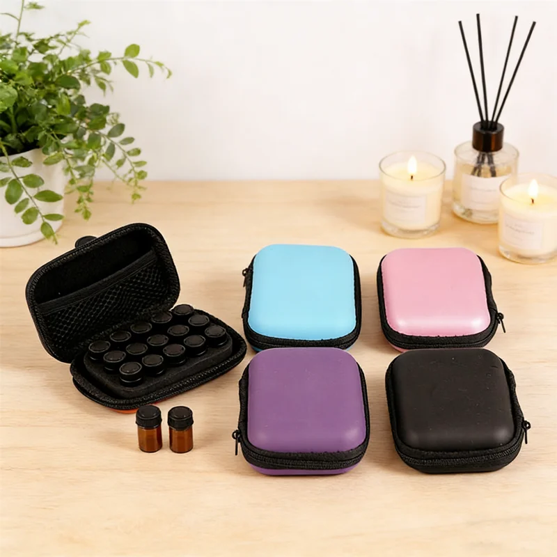Travel Essential Oil & Perfume Organizer​15-Pocket Hanging C