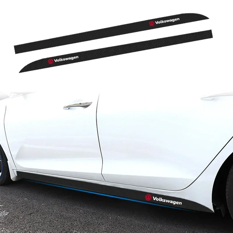 2pcs Car Door Side Skirts Threshold Body Decals Stickers Car Accessories For Volkswagen VW GTI Rline R Polo Golf Passat Tiguan