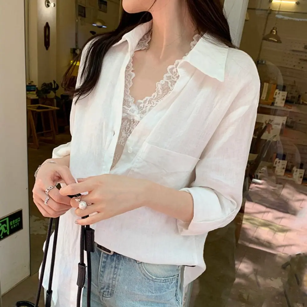 Elegant V Neck Lace Base Shirt Sleeveless Hollow Out Lace Mesh Vest Transparent See Through Crop Top Base Layer
