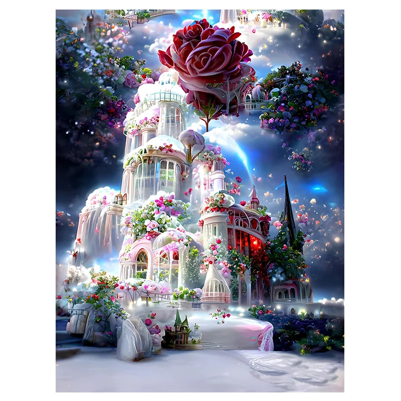 AB Diamond Painting Cross Stitch Dream of the Rose Castle 5D DIY Embroidery Rhinestone Painting