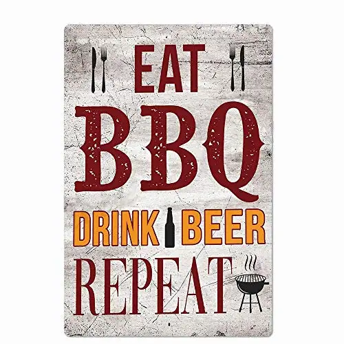 

Barbecue Master Dad's BBQ Zone Fast Food Retro Metal Tin Signs Pub Kitchen Home Grill Vintage Wall Decor 8x12 Inch azx-13