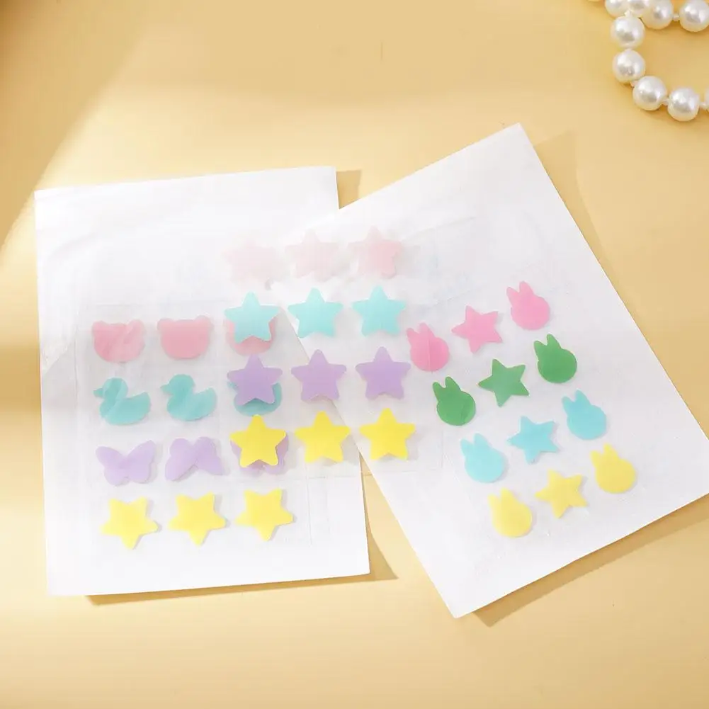 12pcs/sheet SOUG Acne Patch Star/Bear/Duck/Butterfly Shape Acne Dots Patches Cute Pimple Cover Sticker Invisible Pimple Cover
