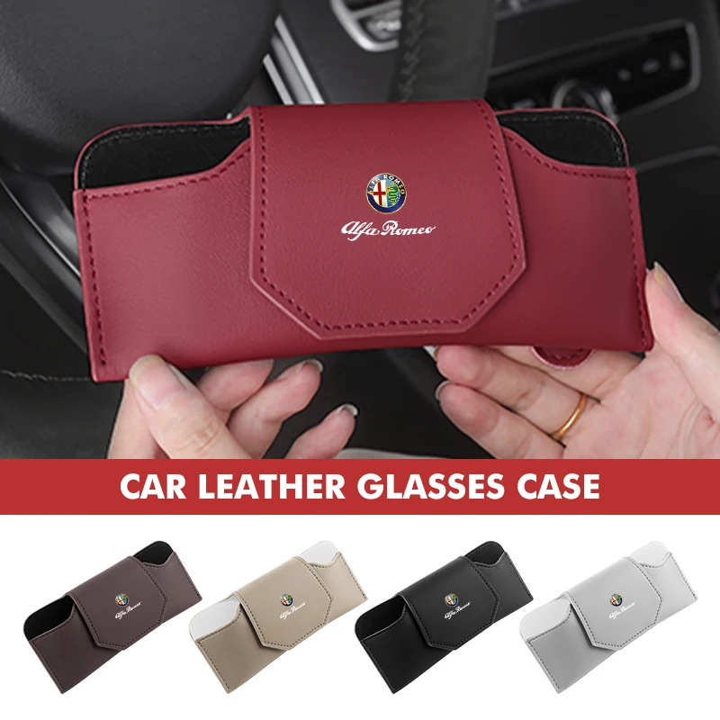 2026 Hot Alfa Romeo For Alfa Romeo Car Sun Visor Glasses Leather Wear-Resistant Sunglasses Protective Box Giulietta 940 2010-201