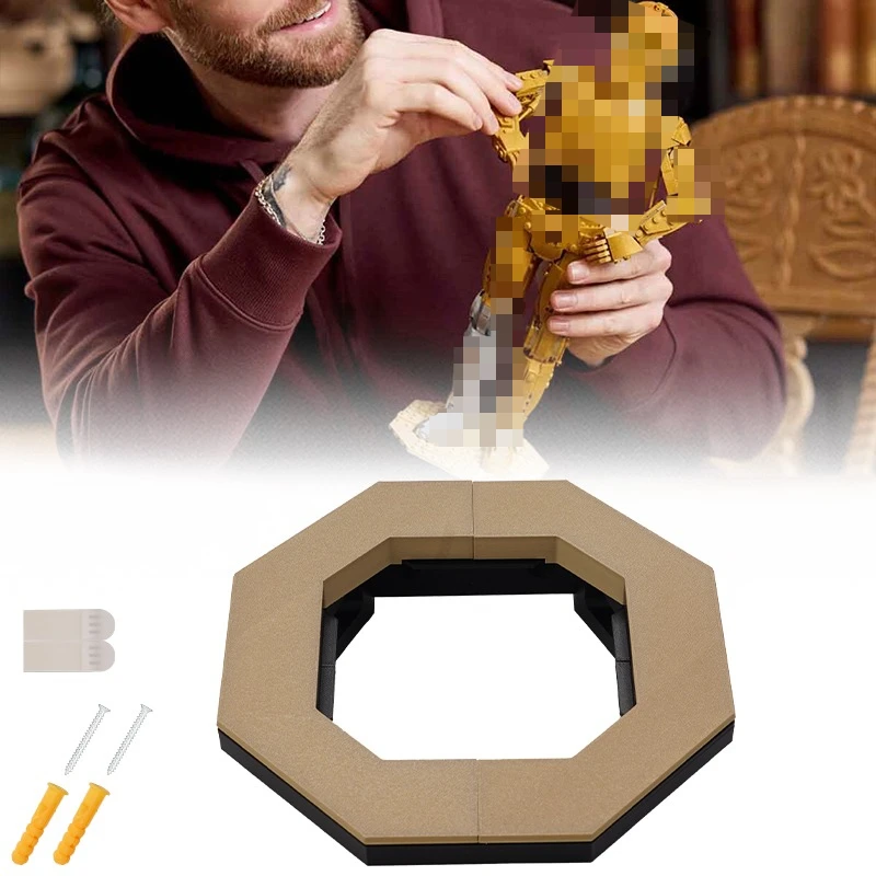 Soporte de montaje en pared para bloques de construcción DIY para LEGO 75398 C3PO C-3PO Star Wars