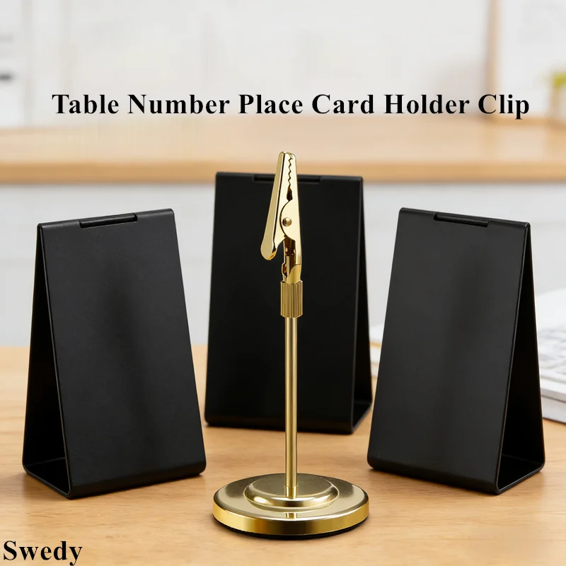 6 PCS Stainless Steel Table Number Holders Place Card Holder Wire Photo Picture Holder Clips Food Label Menu Memo Note Stand