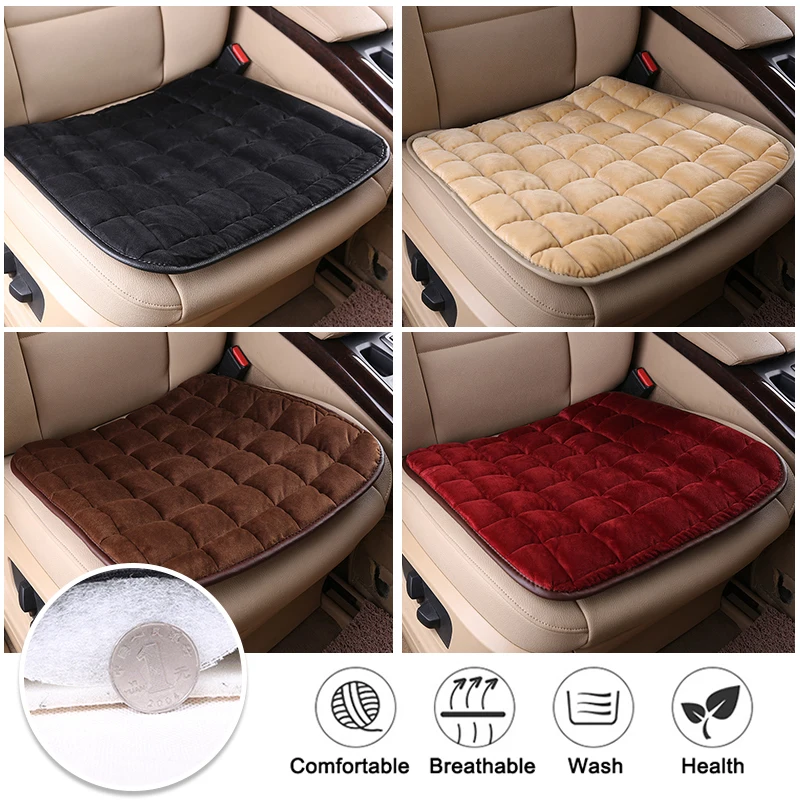 Non Slide Car Auto Seat Cover Comfortable Velvet Keep Warm Rear Anti-slip Solid color Seat Covers Auto Protector Mat Pad For Car