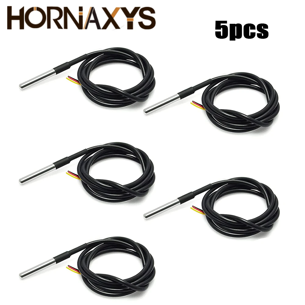 5/10 pcs DS18b20 temperature probe temperature sensor 1M 2M 3M DS1820 Stainless steel package Waterproof 18B20 100cm/200cm/300cm