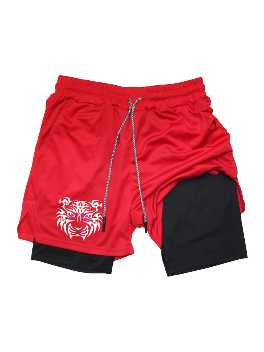 

Erkek 2'si 1 Arada Kaplan Desenli Koşu Şortu - Hızlı Kuruyan Spor Salonu Egzersizi Vahşi Hayvan Tasarımlı Sıkıştırma Fitness Spo