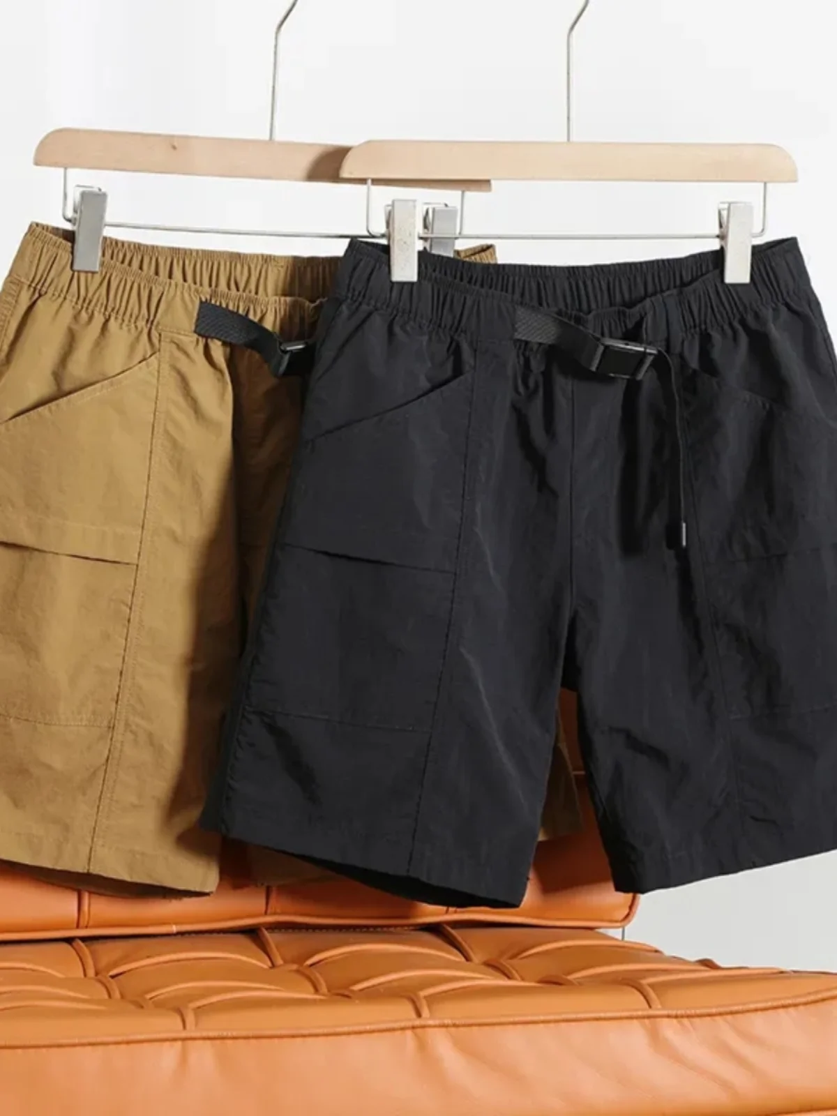 

Мужские повседневные спортивные брюки свободного кроя для активного отдыха, летние, 2024, модные, водонепроницаемые, эластичные, прямые, длиной до колена