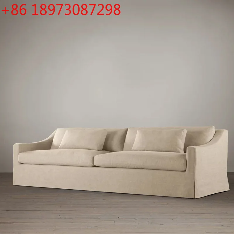 

Декоративное белье в американском стиле можно разобрандить и постирать французский винтажный пуховый диван RH для проживания в семье.