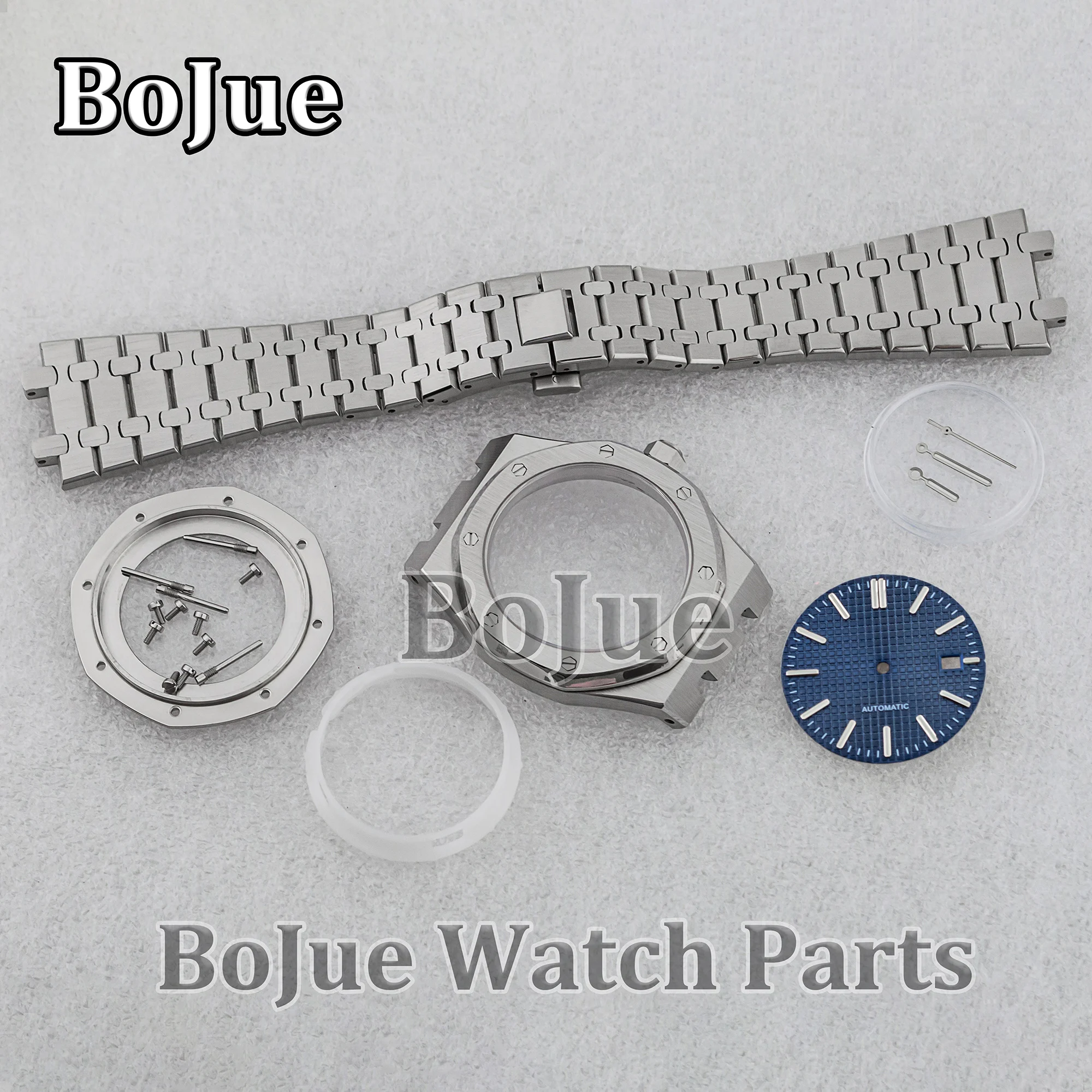 41mm NH35 Case Watch Hands Dial Strap Bracelet Watch Parts Modified for MOD Royal Oak NH35A NH36 Movement Sapphire Glass Case