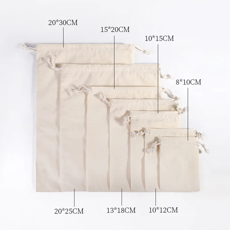 7pcs Cotton Bags Gift Drawstring Pouch Gift Box Packaging Bags Gift Linen Bags Jewelry Display Xmas Wedding Sack Burlap Bag Diy