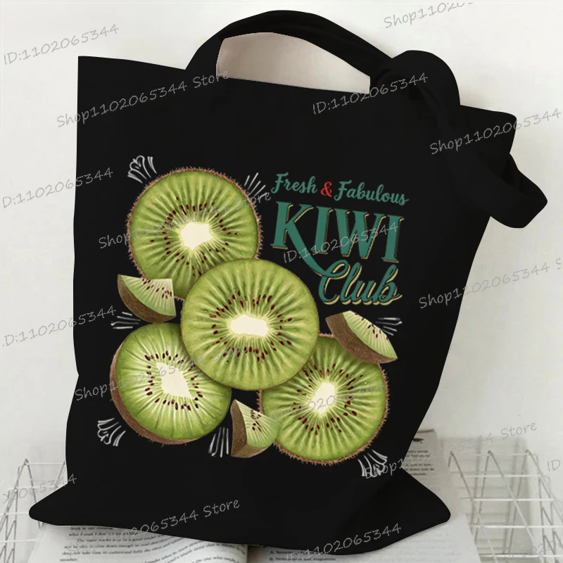 Watercolor Fruit Series Women's Handbags Aesthetics Watermelon Lemon Peach Lover Funny Canvas Tote Bag Creative Shoulder Bag