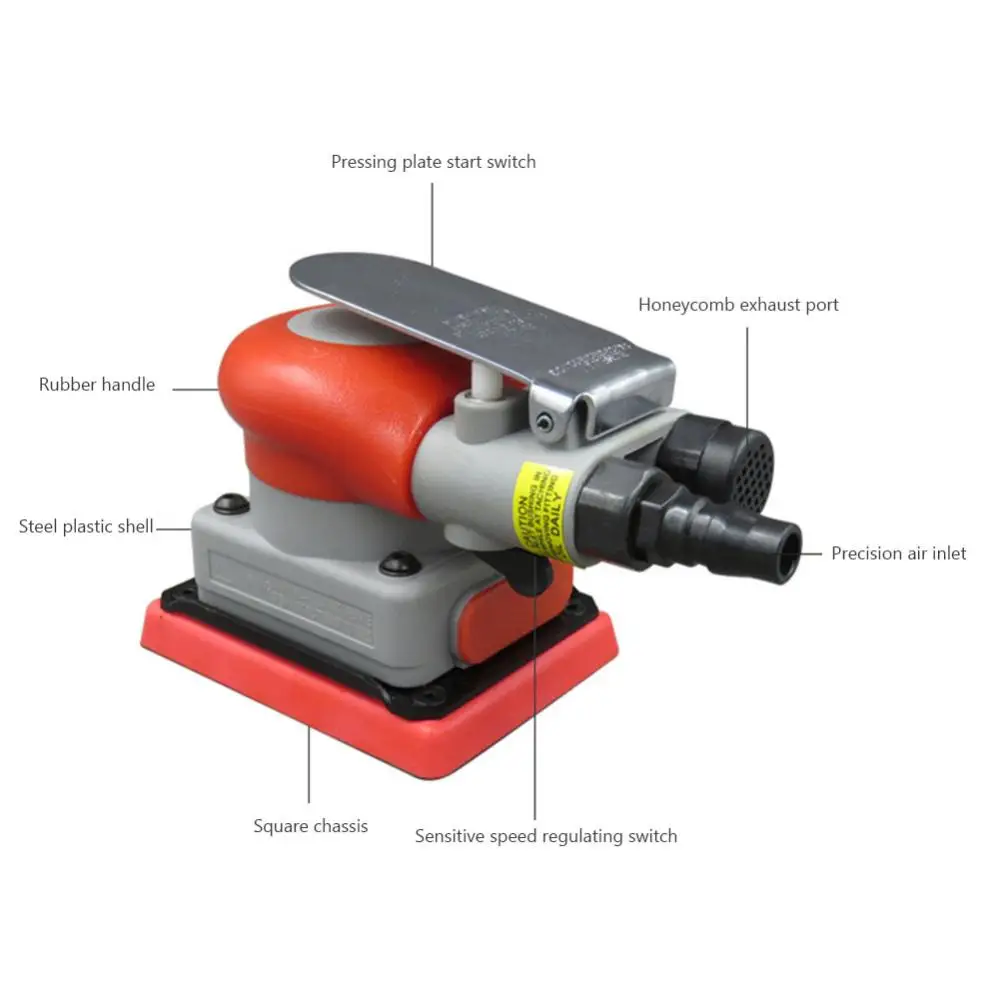 

For Car Polishing Red 75*100mm Pneumatic Sander Polisher Sanding Air Tool Grinding Machine Set