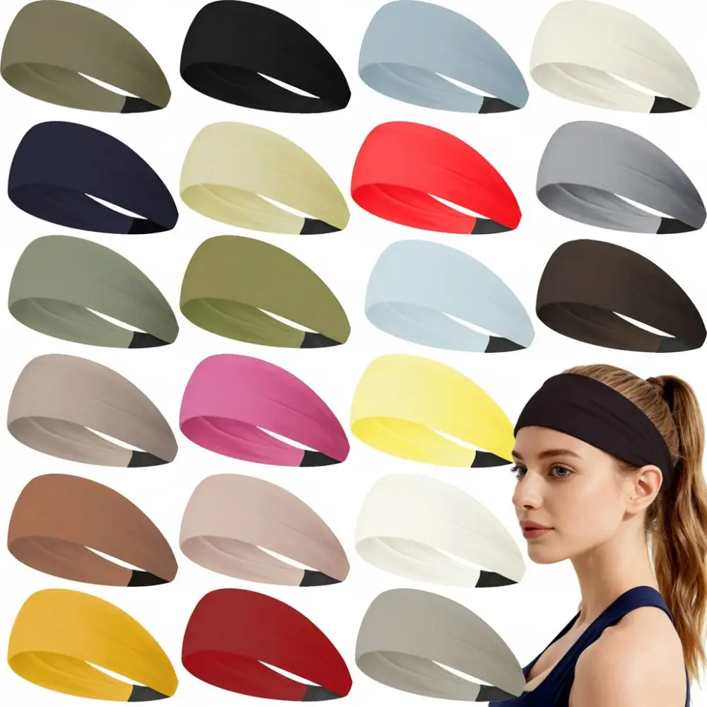 Quick Dry Elastic Yoga Headband Non Slip Breathable Yoga Non Slip Head Wrap Polyester High Elastic Elastic Hair Band