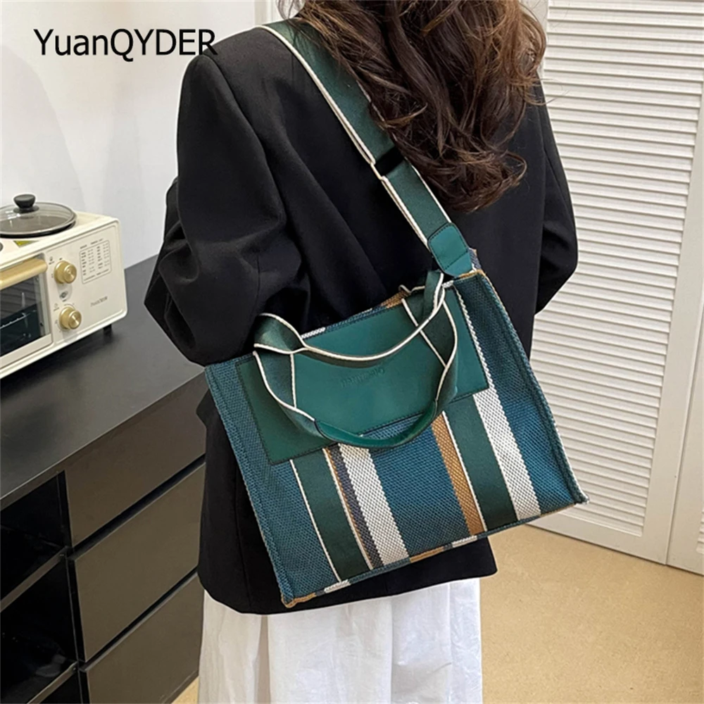 

Panelled High Quality Canvas Ladies Handbag Fashion Multifunctional New Ladies Shoulder Bag Large Capacity Women Crossbody Bags