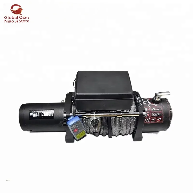Hydraulic 12V Electric Mini ATV Winch Synthetic Rope 3000/8000/9500/12000/13500/15000lbs Pulling Auto 4x4 Anchor Drum Winch