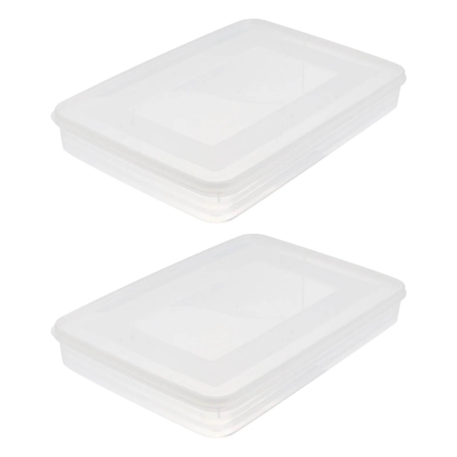 

2 Pcs Flat Dumpling Lid Food Refrigerator Dumplings Box Container Refrigerator Storage Kitchen Storage Box