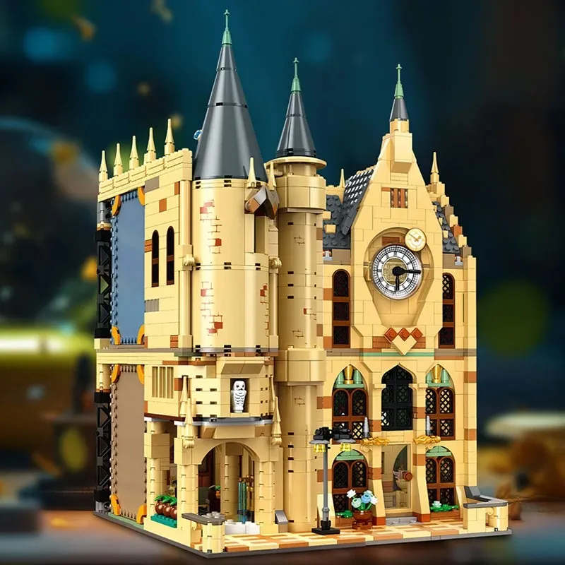 Película MOC JJ9149 JJ9148 Castillo Mágico Torre Campana arquitectura modelo bloques de construcción ladrillo rompecabezas juguetes para niños regalo