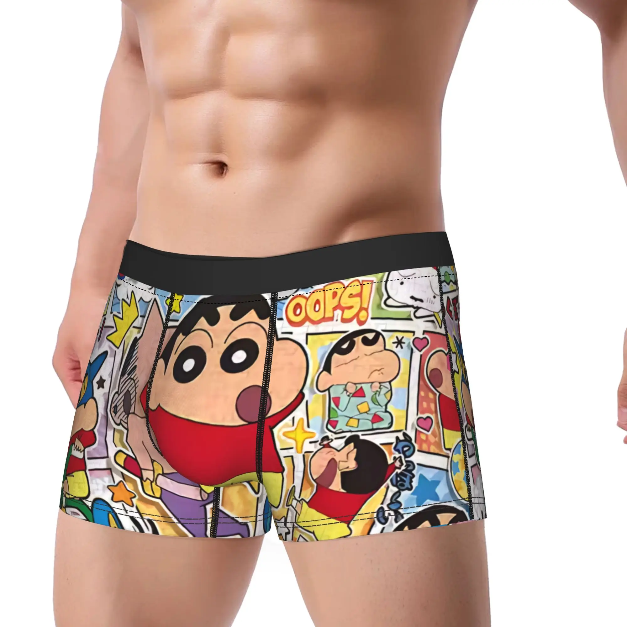 Crayon Shin-chan Underwear  Male Underpants Pattern Soft Trend Trunk Quality Shorts Briefs Plus Size