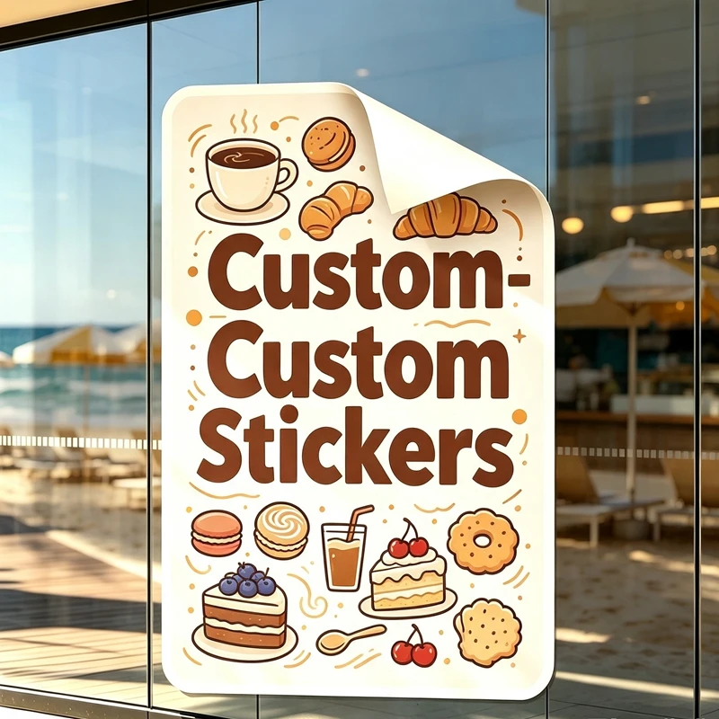 Any Size Custom Commercial Advertisement Stickers Vinyl Decals ForVarious Retail Stores Catering Outlets OutdoorWindow Promotion