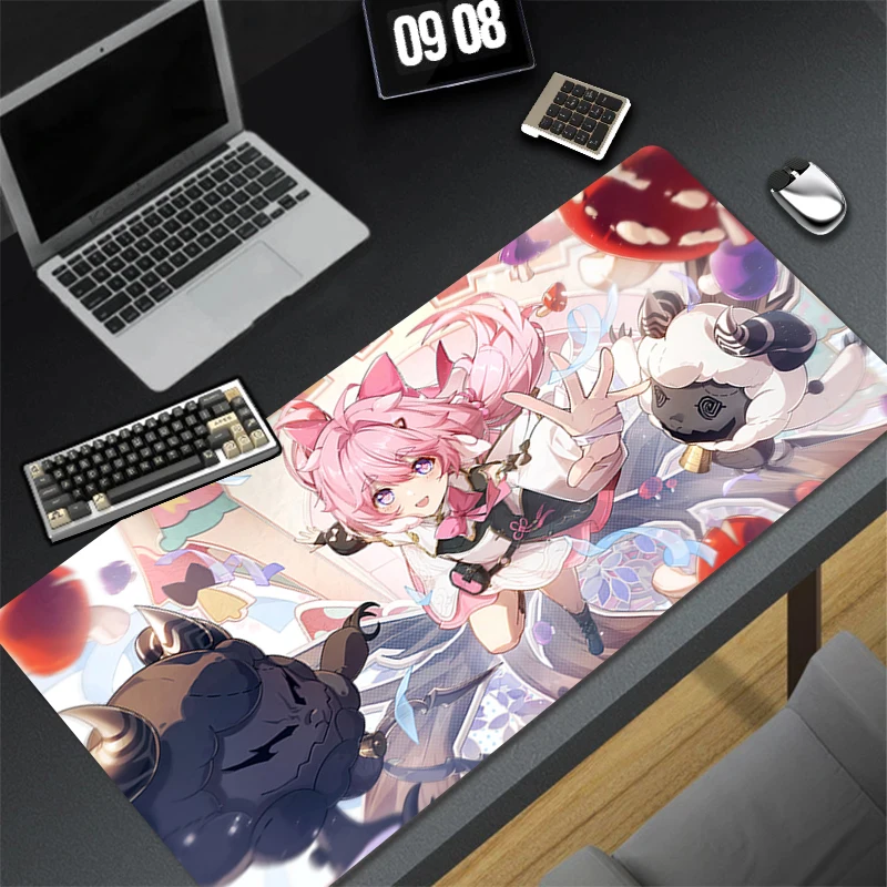 Computer Gaming Accessories HD Mousepad Office PC W-wuthering Waves Encore Mouse Pad Keyboard Pad Desk Decoracion Anime Desk Mat