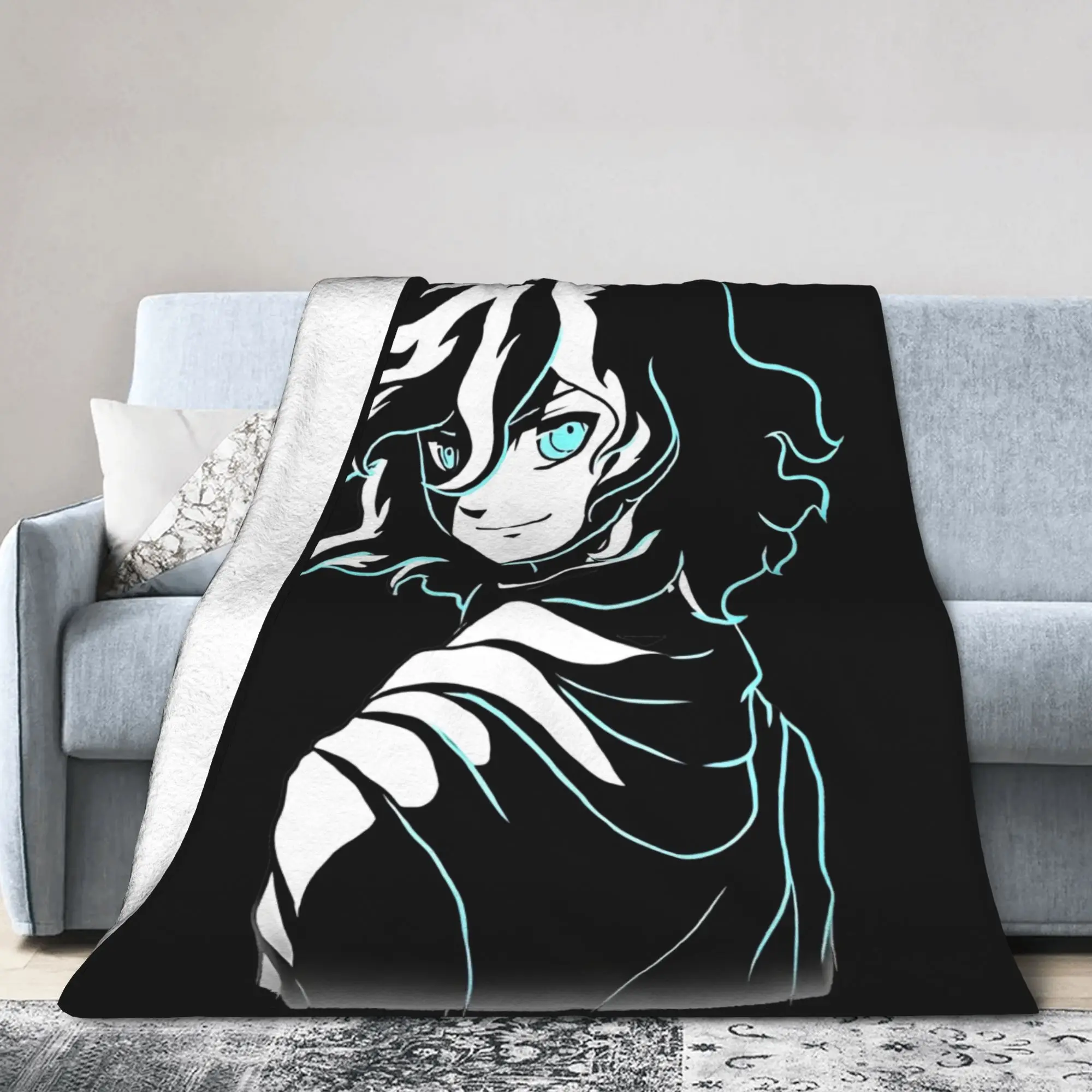 Komaeda Nagito Stylized Flannel Throw Blankets Danganronpa Blanket for Home Office Ultra-Soft Plush Thin Quilt,