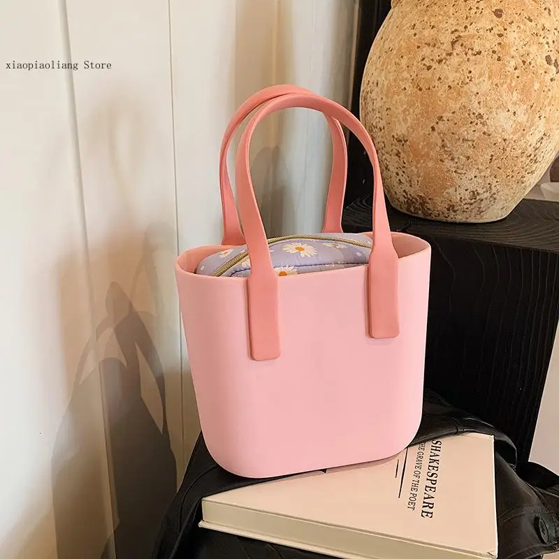 Summer Outdoor Waterproof Cute Versatile Fashion Macaron Color Handbag Dopamine Lunch Box Bento Bag