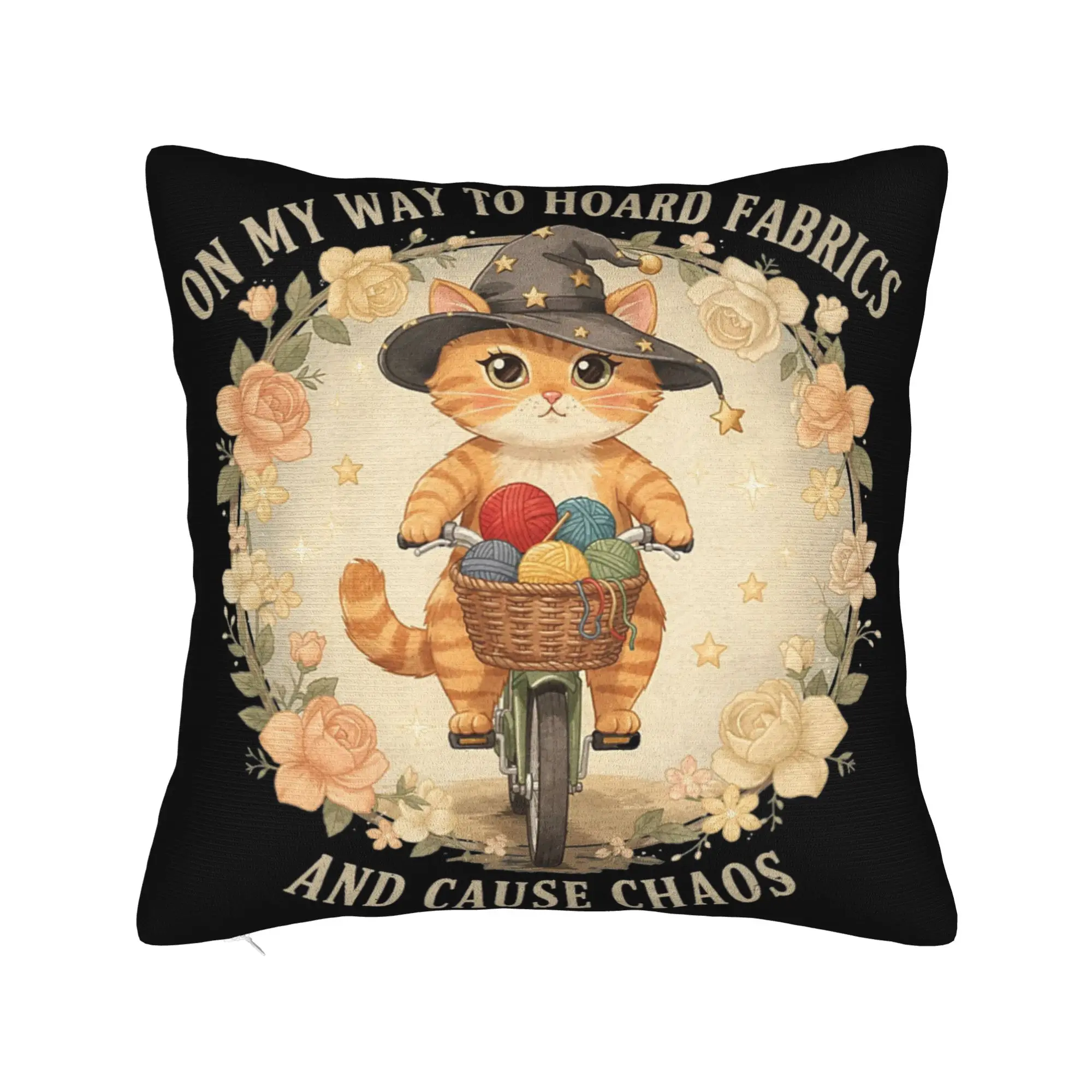 Decorative Pillow Cover On My Way to Hoard Fabrics and Cause Chaos Accessories Car  Throw Pillow Case Cover Zippered Multi Size