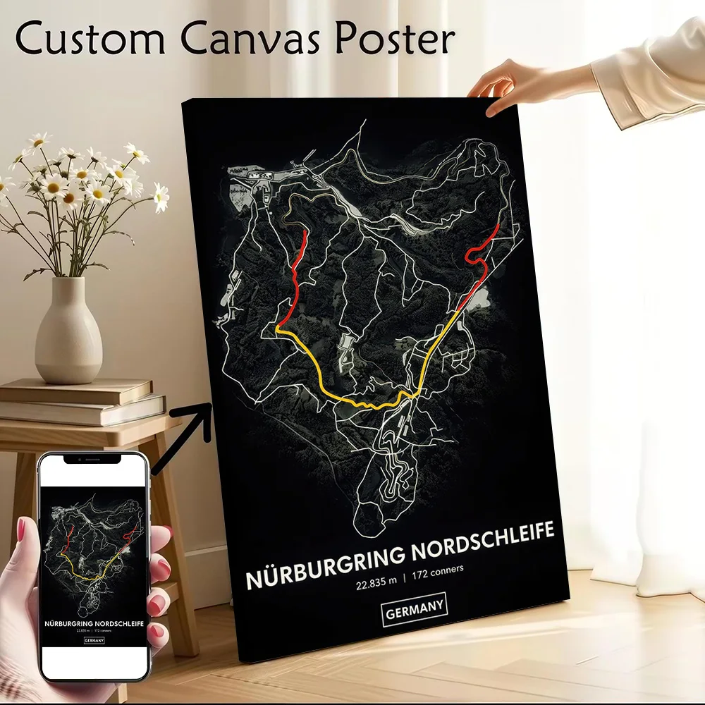 Nurburgring Circuit Poster Canvas Wall Art Personalized Print Modern Painting Perfect Gift for Living Room Decorations Wand Deko