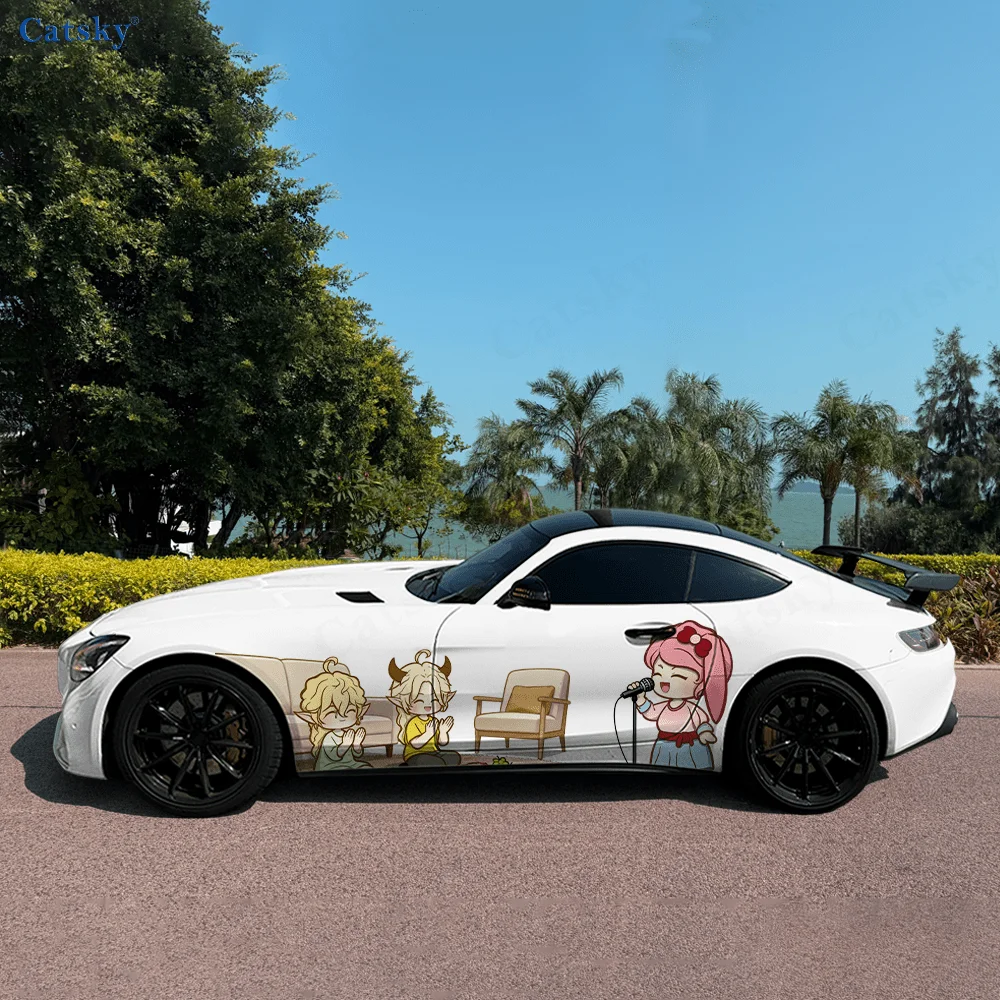 

Xiaoniu and his friends high-quality creative pattern stickers for car body, door side, two fashionable stickers, two decoration