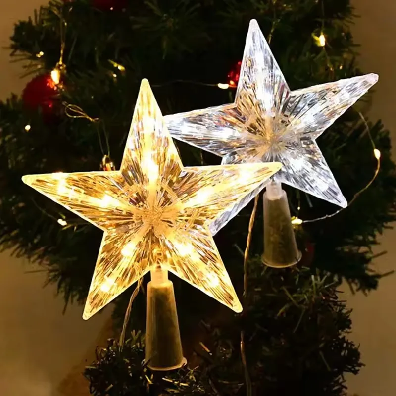 Décoration de noël scintillante, 15/19cm, étoile brillante, ornements d'arbre de noël pour la décoration de la maison, nouvel an 2026