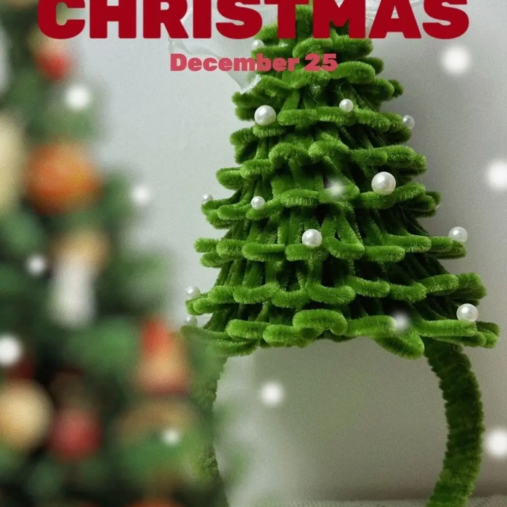 クリスマスツリー ツイストスティック ヘッドバンド素材 ツイスト洗顔 クリスマスツリー素材パック かわいいヘッドウェア