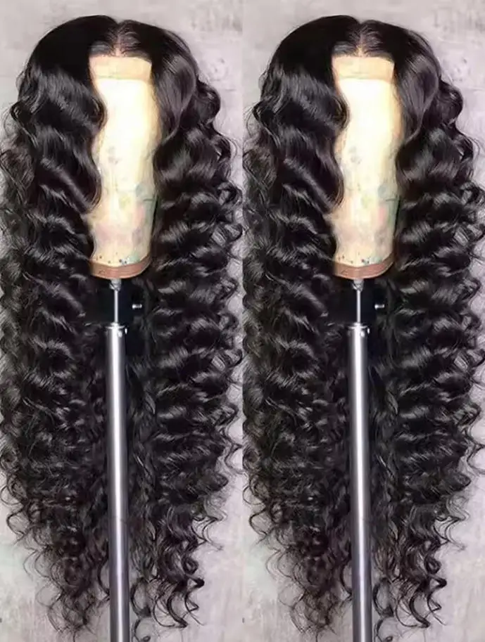 13x6 Lace Front Human Hair Wigs 40 42 Inch HD Loose Deep Wave Brazilian Curly Water Wavy 13x4 Lace Frontal Wigs For Women 250%