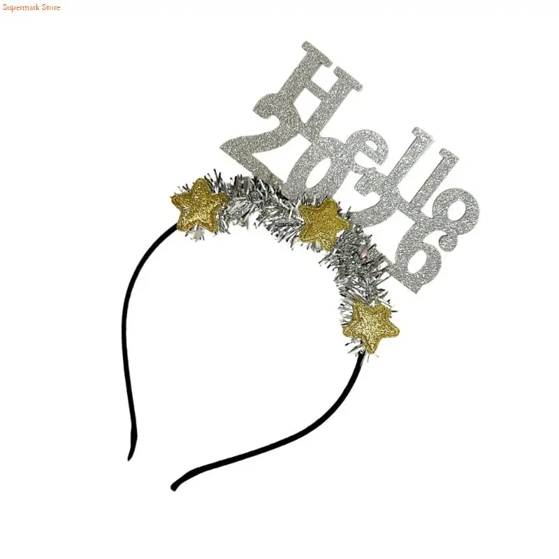 Q5we Accessorio per testa capelli Capodanno del 2026 luccichi per capelli per carnivali