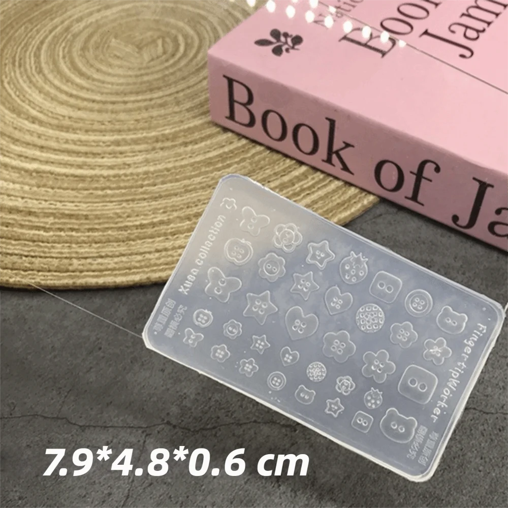 Silicone 3D Nail Art Craft Mold Translucent Clear Flexible Nail Art Template Non-Stick Reusable Manicure Mold Nail Salon Use