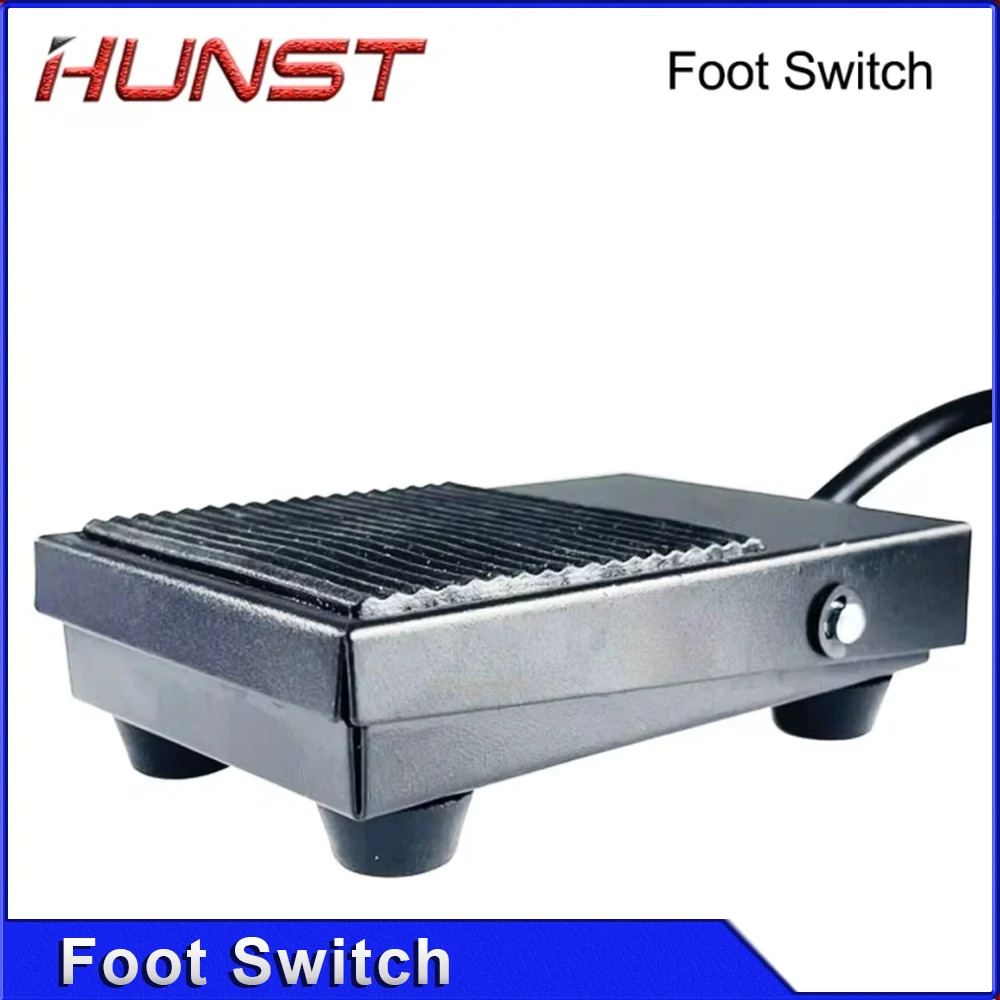 HUNST Interruptor de pie de metal TFS-1 10A 250VAC Longitud de línea 1,9 M Pedal pequeño de reinicio automático